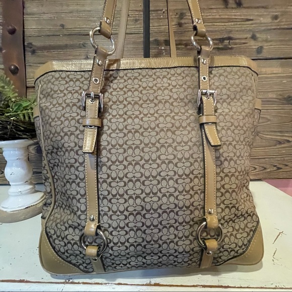 Coach Signature Gallery Mini C Khaki Large Carryall Tote Bag NWOT - Picture 4 of 12